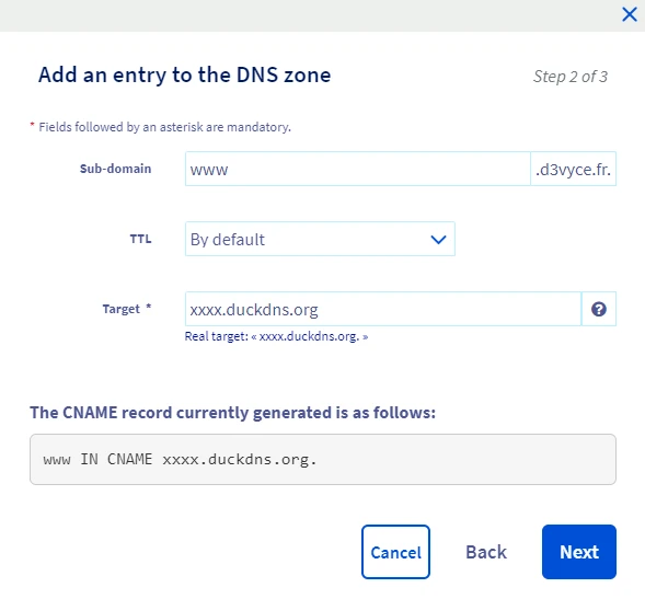 OVH DNS zone setup
